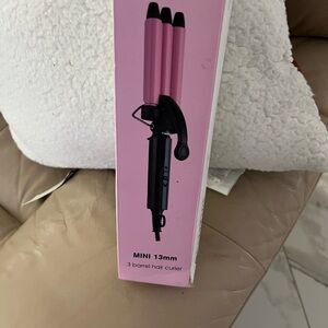 Mini 13mm 3  Barrel Hair Curler - Pink and Black
